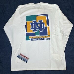 Vintage 90s Jansport Notre Dame Fighting Irish Long Sleeve Shirt NWT Mens L USA